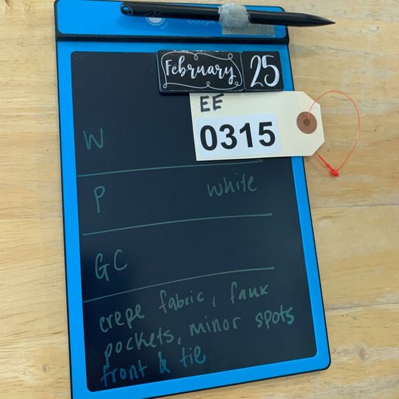 Jarbo Blouse Womens 38 White Crepe Fabric 3/4 Sleeve Tie Waist Tulip Layered - Picture 14 of 15